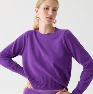 Purple JCrew Shrunken Cashmere Sweater - medium